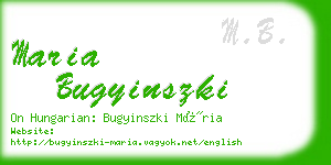 maria bugyinszki business card